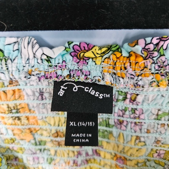 Art Class Yellow Floral Romper Girls XL NWT - Picture 3 of 4